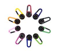 YOYEAH 20 portachiavi con bussola - Mini moschettone colorato portachiavi con bussola robusta e precisa per avventure all'aria aperta e come pensierino per bambini di compleanno