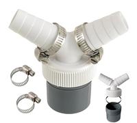 YOYEAH Doppio connettore per Lavatrice di Scarico Y-Adapter per 2 Lavatrice, lavastoviglie e asciugatrice, connettore da 19-24mm a 40mm con Fascetta per Tubi, Adattatore sifone ABS