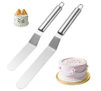 YOYEAH Edelstahl Winkelpalette Torte - Set mit 2 Kuchenspachtel für perfekte Ergebnisse beim Auftragen von Icing & Sahne, Multifunktionsdesign für präzises Schneiden & Streichen von Torten und Kuchen.