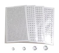 YOYEAH Pietre glitterate autoadesive - 930 cristalli bianchi da 3/4/5/6 mm per fai da te, decorare cornici per foto, biglietti di auguri e volti, strass da incollare su tessuto