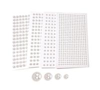 YOYEAH Pietre glitterate autoadesive - 930 perle bianche da 3/4/5/6 mm per fai da te, decorare cornici per foto, biglietti di auguri e volti, strass da incollare su tessuto