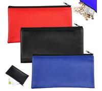 YOYEAH Set di 3 borse per banchi in pelle sintetica, colore blu, rosso e nero, dimensioni 25 x 16 cm, adatte per documenti A5, perfette per affari, casa e scuola, portafoglio di alta qualità