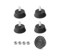 YOYEAH Set di 4 piedini in gomma M6 x 16 mm, piedini regolabili per mobili, attrezzi e piccoli elettrodomestici, piedini regolabili in altezza M6, piedini in gomma avvitabili