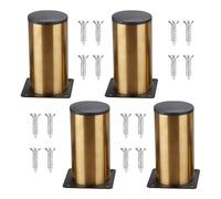 YOYEAH Set di 4 piedini per mobili da 10 cm, in lega di alluminio, per tavolo, armadio, divano, scrivania, gambe robuste per sollevare cassettiere, credenze e armadi