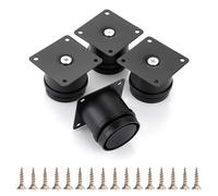 YOYEAH Set di 4 piedini per mobili da 5 cm, in acciaio inox, piedini regolabili per mobili, piedini in metallo regolabili in altezza per sedie, tavoli e divani, facili da installare e stabile