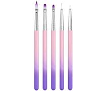 YOYEAH Set di 5 pennelli per unghie - Pennello professionale in gel e acrilico per unghie - Pennello gel per nail art - Pennello acrilico per unghie - Set di pennelli per unghie in gel