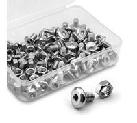 YOYEAH Set di 50 viti M5 con dadi, viti a esagono incassato in acciaio inox 304 per connettori mobili e progetti fai da te