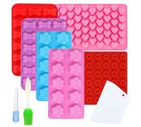 YOYEAH Set di 9 stampi in silicone a forma di cuore, piccoli stampi in silicone per caramelle e orsetti gommosi, tappetini per cani in silicone, forma di orsacchiotto gommoso in silicone.