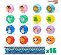 Yoyo Bambini Legno Pack 16 Animali della Giungla Yo Yo Gadget Compleanno Bambini