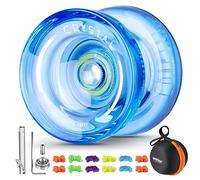 YOYO Bambini Yoyo reattivo K2 Plus, doppio uso Yo-yo per principianti, con cuscinetto KK di ricambio per giocatori avanzati intermedi, rimozione cuscinetto, borsa, 5 corde Yoyo (blu)