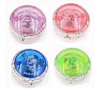 YoYo - Set di 4 luci a LED per bambini, in plastica, per principianti, giocattolo YoYo con luce, set JoJo luminoso per feste, bomboniere, premi, compleanni