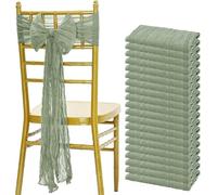 YOYOBO 10 Pezzi di Fasce per Sedia Verde Salvia, Fiocchi Decorativi per sedie rustiche, coprisedia progettati per la Decorazione di Banchetti di Nozze e Feste.
