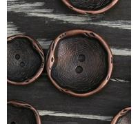 YOYOBO Bottone in Metallo a Forma di Ciotola a Due Fori, di Forma strana, per Abbigliamento, Rosso, Bronzo, Nero, Argento, Giacca da Uomo, Cappotto, 25 mm, Grande, Lucido