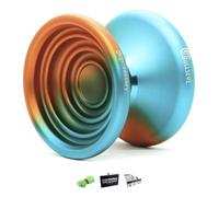 YoyoFactory Bullseye Yo-Yo - Arancio/Turchese (Trucchi del Dna, Yoyo in Metallo, Corde, Cuscinetti a Sfera e Istruzioni Incluse)