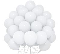 YoYoIn Palloncini bianchi 50 pezzi 12 pollici lattice opaco elio per donne, ragazze, bambini proposta festa compleanno laurea baby shower nozze decorazione