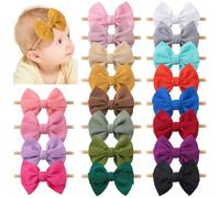 yoyokid 20 fasce per capelli in nylon super morbide per bambine, con fiocco, accessori elastici per capelli per neonati e bambini
