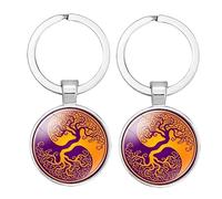 YOYUMI Keyrings Portachiavi Accessori In Stile Cinese Yin Yang Tai Chi Pettegolezzo Mappa Panda Gatto Impronta Tempo Gemma Portachiavi Portachiavi Piccolo Regalo Civile Tai Chi 2 Pezzi