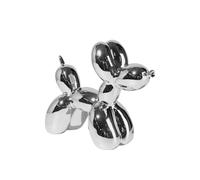YOYUMI Scultura cane palloncino Ornamento, materiale in resina, perfetto per l'arredamento di soggiorno e scrivania da ufficio, piccole dimensioni 19 * 8,5 * 17 cm-argento
