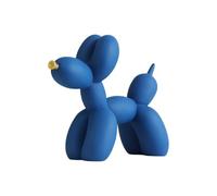 YOYUMI Statua Cane Palloncino Scultura bocca d'oro, decorazione della camera da letto statua in resina per soggiorno, camera da letto e ufficio, 23 * 19 * 9cm Blu