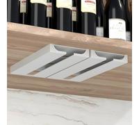 yozhch Portabicchieri da Vino Autoadesivi in Plastica, 2 Pezzi Espositore per Bicchieri Appeso Sotto l'Armadio