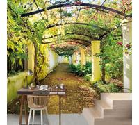 YOZYOOOZ Bellissimo sfondo paesaggistico con giardino fiorito, carta da parati 3D grande murale personalizzato adatto per camera da letto, soggiorno, carta da parati moderna d'arte