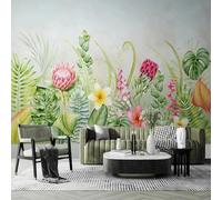 YOZYOOOZ Carta da parati autoadesiva 3D con fiori e piante tropicali dipinti a mano, adatta per gli inquilini, adatta per la decorazione artistica della camera da letto e del soggiorno.