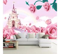 YOZYOOOZ Carta da parati autoadesiva 3D con motivo a castello di rose e principessa, per soggiorno, camera da letto, ristorante, decorazione per la casa e ufficio