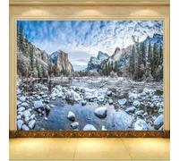 YOZYOOOZ Carta da parati autoadesiva 3D con paesaggio, cielo, neve e nuvole bianche, adatta per gli inquilini, adatta per la decorazione artistica della camera da letto e del soggiorno.