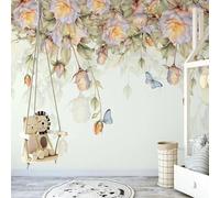 YOZYOOOZ Carta da parati murale 3D con farfalle e rose dipinte a mano in stile europeo, adatta per decorare lo sfondo della TV della camera da letto, del soggiorno