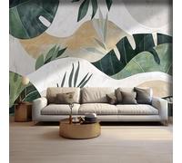 YOZYOOOZ Carta da parati murale di grandi dimensioni con motivo a foglie di piante in stile nordico, decorazione murale adatta per camera da letto, soggiorno, cameretta dei bambini