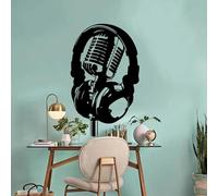 YOZYOOOZ Cuffie microfono musica dj retro studio adesivi murali cameretta bambini aula cuffie musica rock adesivi murali sala giochi murales