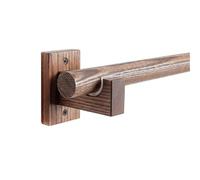 YPAPBHT Bastone for Tende in Legno massello di Noce, Asta Singola, Semplice Asta Romana Perforata, Tipo Anello for Appendere la Tenda in Legno(240cm)