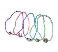 YPBEW 5 Braccialetti con Perline per Vacanze Mare Quadrifogli Corda Elastica Braccialetti Impilabili per Donna Catena con Ciondolo a Cuore Stella