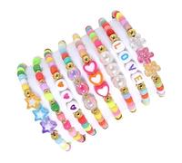 YPBEW 8 Braccialetti Regolabili Alla Gioielli Con Perline Bohémien Con Ciondolo D ' Amore Colori Arcobaleno Regalo Per Donne E Ragazze Braccialetti ' Amicizia Fatti A Mano Regolabili
