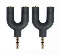 YPBEW Adattatore splitter TRRS per cuffie e microfono da 3,5 mm, 2 pezzi, per cuffie standard da 3,5 mm, vari tipi di cuffie