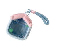 YPBEW borsa portaoggetti portatile per bambole con portachiavi, organizer per scatole per tende sospese, con chiusura a cerniera, borsa per esposizione con figure trasparenti, organizer per scatole
