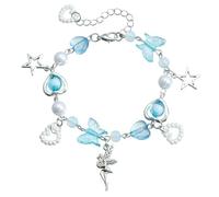YPBEW Bracciale con Stella a Cuore, Lunghezza Regolabile, Catena da Polso con Perline Colorate, Gioielli, Regalo Amicizia, Braccialetto Regolabile