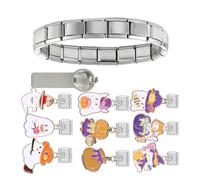 YPBEW Bracciale modulare italiano Connettori a maglie per fasce Accessorio per gioielli con struttura in acciaio inossidabile Adatto per appassionati gioielli Bracciale con ciondoli italiani