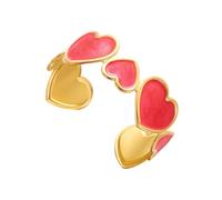 YPBEW Bracciale rigido in acciaio inossidabile con forma geometrica ' amore, colore oro, perfetto per l ' uso quotidiano e i gioielli da donna
