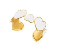 YPBEW Bracciale rigido in acciaio inossidabile con forma geometrica ' amore, colore oro, perfetto per l ' uso quotidiano e i gioielli da donna