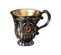 YPBEW Calici classici in metallo antico calice con manico incisione retrò bicchiere da vino per feste e collezionisti bicchiere da vino antico