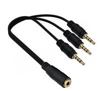 YPBEW Cavo splitter TRS a 3 porte da 3,5 mm con connettori dorati per la condivisione di più dispositivi con cavo AUX TRSs con connettori dorati