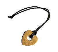 YPBEW Collana con ciondolo a forma di cuore in pietra vulcanica con dettagli testurizzati, catena leggera per clavicola, da indossare tutti i giorni, moderno ciondolo a forma di cuore minimalista, One
