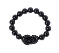 YPBEW Commerce Bracciale in pietra nera ossidiana Yao Bracciale con Attira ricchezza e buona fortuna per le decorazioni domestiche Braccialetti per coppie magnetici