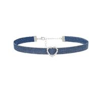 YPBEW Girocollo da donna in denim, lunghezza regolabile, catena clavicola con strass, collana elegante per feste, gioielli per il gusto giovanile, A, come descritto, come descritto