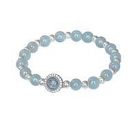 YPBEW Perline di acquamarina alla moda per le donne realizzate con pietre naturali portatili per migliorare qualsiasi outfit accessori naturali, 12 1/8, come descritto