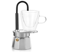 YPBEW Pratica caffettiera in alluminio, capacità 50 ml, macchina da caffè da campeggio essenziale per cucina all ' aperto