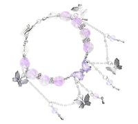 YPBEW Squisito accessorio in lega distintivo ciondolo con perline con decorazioni a farfalla per fascino misterioso trendsetters, Misura unica, come descritto