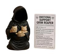 YPBEW Statua della Morte della Commedia oscura con Compagno Gatti e Tazza caffè Resine Dettagliate Artigianato Supporto emotivo Scultura Ornamento Regalo Umorismo Oscuro