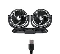 YPBEW USB 12V Doppio Portatile per Testa Ventilatore per Auto Ventilatore per Auto Condizionatore per Auto Forte Dispositivo Raffreddamento a 360 Gradi 2 Marce con 2 Porte USB Ventole Oscillante